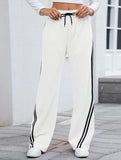 Tie Waist Wide Leg Sweatpants
