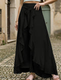 High Waist Chiffon Wide Leg Pants