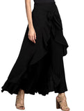 High Waist Chiffon Wide Leg Pants
