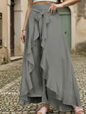 High Waist Chiffon Wide Leg Pants