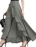 High Waist Chiffon Wide Leg Pants
