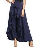 High Waist Chiffon Wide Leg Pants