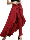 High Waist Chiffon Wide Leg Pants