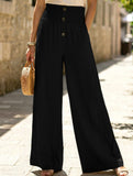 Linen Elastic Wide Leg Pants