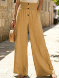 Linen Elastic Wide Leg Pants