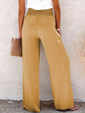 Linen Elastic Wide Leg Pants