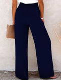 Linen Elastic Wide Leg Pants