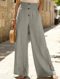 Linen Elastic Wide Leg Pants