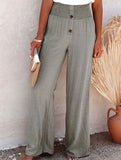 Linen Elastic Wide Leg Pants