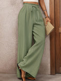Elastic Waist Lace Wide Leg Pants