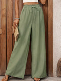 Elastic Waist Lace Wide Leg Pants