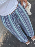 Stripe Elastic Waist Wide Leg Pants_CWBLP01665