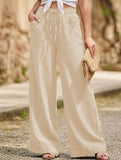Drawstring High Waist Wide Leg Pants_CWBLP01670