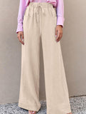 Drawstring High Waist Wide Leg Pants_CWBLP01670