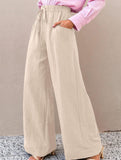 Drawstring High Waist Wide Leg Pants_CWBLP01670