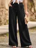 Drawstring High Waist Wide Leg Pants_CWBLP01670