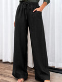 Drawstring High Waist Wide Leg Pants_CWBLP01670