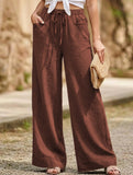 Drawstring High Waist Wide Leg Pants_CWBLP01670