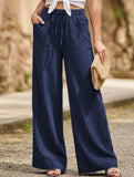 Drawstring High Waist Wide Leg Pants_CWBLP01670
