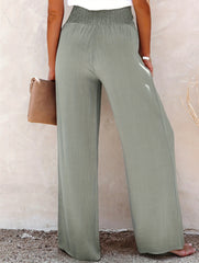 Cotton Button Loose Wide Leg Pants_CWBLP01672