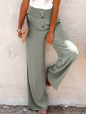Cotton Button Loose Wide Leg Pants_CWBLP01672