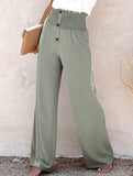 Cotton Button Loose Wide Leg Pants_CWBLP01672