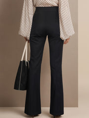 Solid Straight Pants with Button Detail_CWBLP01674