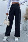 Women Straight Leg Long Pants With Pockets_Cwblp0245