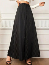 BUTTON-STRIPED BAGGY WIDE-LEG PANTS_CWBLP0680