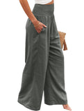 Casual style High-waisted cotton distressed trousers