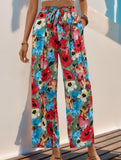 Personalized printed high-waisted casual pants