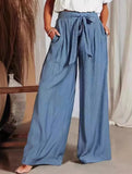 Draped High-Waisted Belted Trousers – Straight-Leg Fit