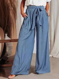 Draped High-Waisted Belted Trousers – Straight-Leg Fit