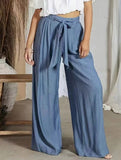 Draped High-Waisted Belted Trousers – Straight-Leg Fit