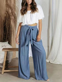 Draped High-Waisted Belted Trousers – Straight-Leg Fit