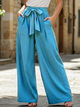 Draped High-Waisted Belted Trousers – Straight-Leg Fit