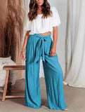 Draped High-Waisted Belted Trousers – Straight-Leg Fit