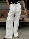 High-waisted wide-leg pants for stylish commuting