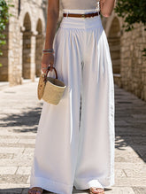 High-Waisted Wide-Leg Pants ??Solid Color, Casual & Chic, S?“XL