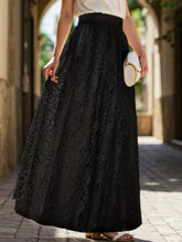 High-waisted hollow lace skirt