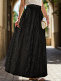 High-waisted hollow lace skirt
