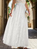 High-waisted hollow lace skirt