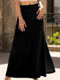 Fashionable knitted solid color skirt