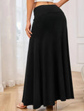Fashionable knitted solid color skirt