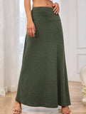 Fashionable knitted solid color skirt
