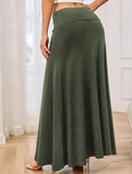 Fashionable knitted solid color skirt