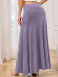 Fashionable knitted solid color skirt