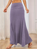 Fashionable knitted solid color skirt
