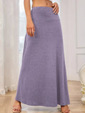 Fashionable knitted solid color skirt