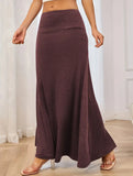 Fashionable knitted solid color skirt